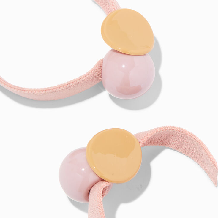 Pink &amp; Yellow Beaded Band Hair Ties - 2 Pack,
