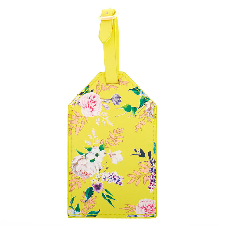 Floral Luggage Tag - Yellow,