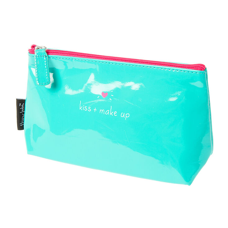 Small Kiss & Makeup Bright Green Cosmetic Bag,