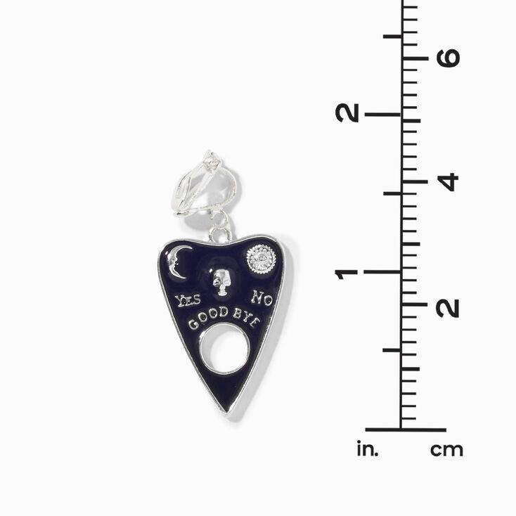 Silver-tone Ouija Planchette Clip-On Drop Earrings ,