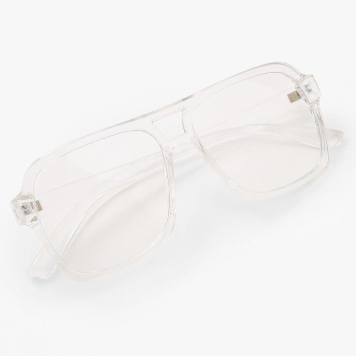 Blue Light Reducing Aviator Clear Lens Clear Frames Glasses,