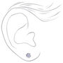 Silver Cubic Zirconia Round Stud Earrings  - 3 Pack,