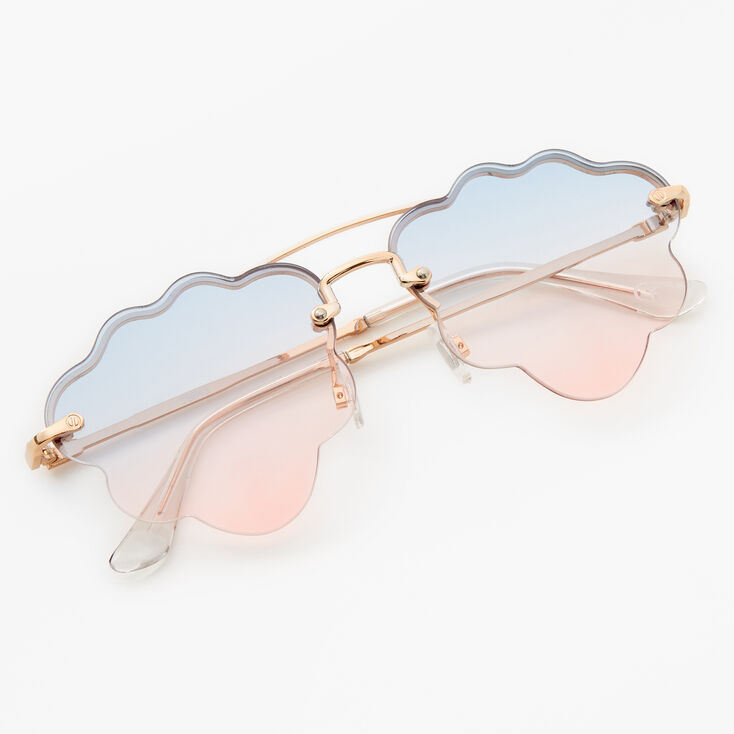 Gold Blue &amp; Pink Ombre Cloud Sunglasses,