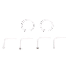 Mixed BioFlex&reg; Stud &amp; Hoop Nose Rings - 6 Pack,