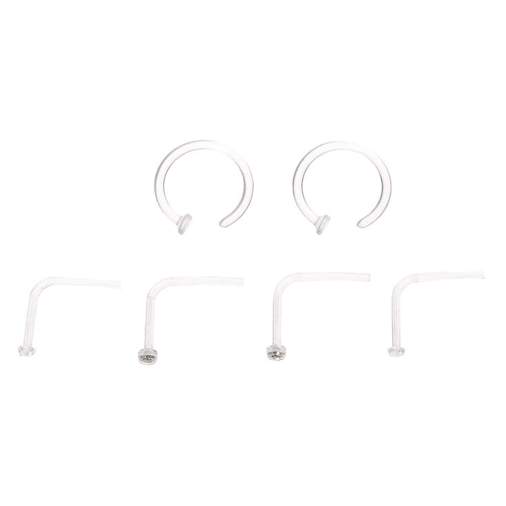 Mixed BioFlex&reg; Stud &amp; Hoop Nose Rings - 6 Pack,