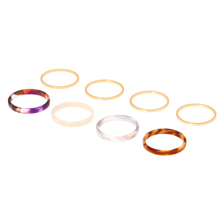 Tortoiseshell Rings - 8 Pack,