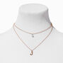 Bridesmaid Multi Strand Initial Pendant Necklace - J,