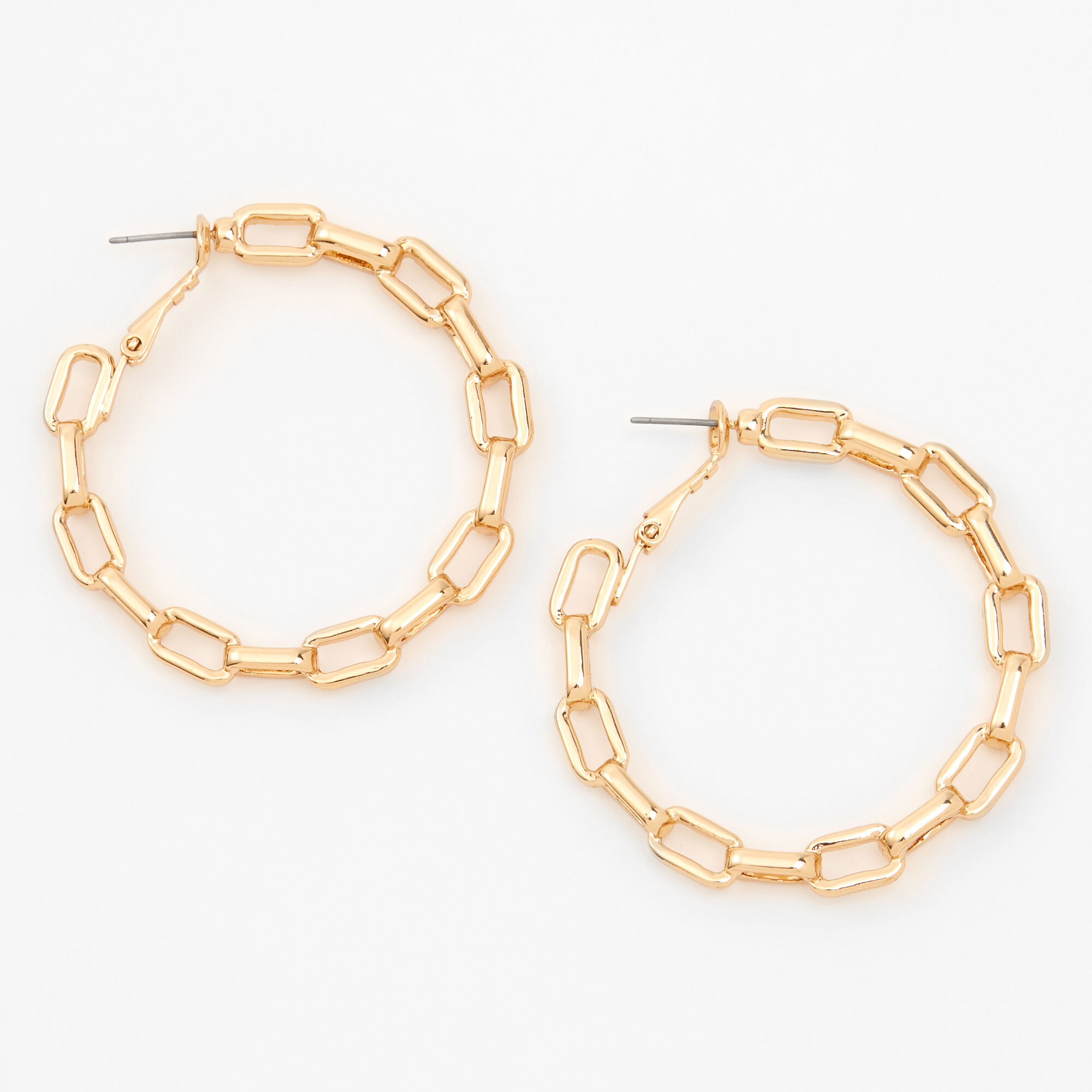 Gold 50MM Chain Link Hoop Earrings Icing US