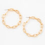 Gold 50MM Chain Link Hoop Earrings,