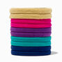 Mixed Jewel Tone Rolled Hair Ties - 10 Pack,