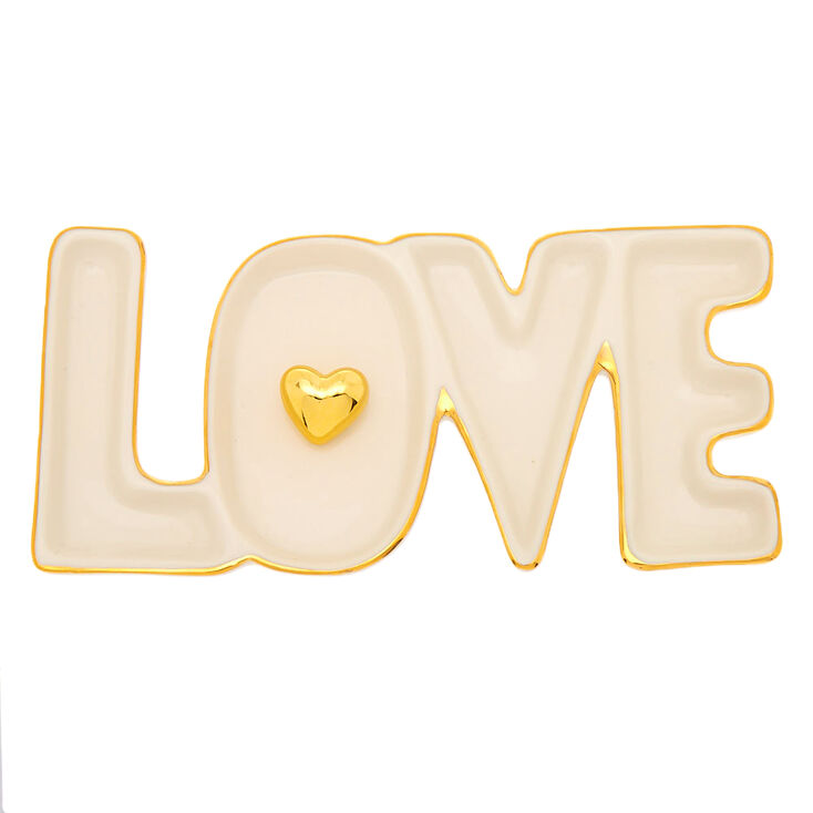 Love Ceramic Tray - White,