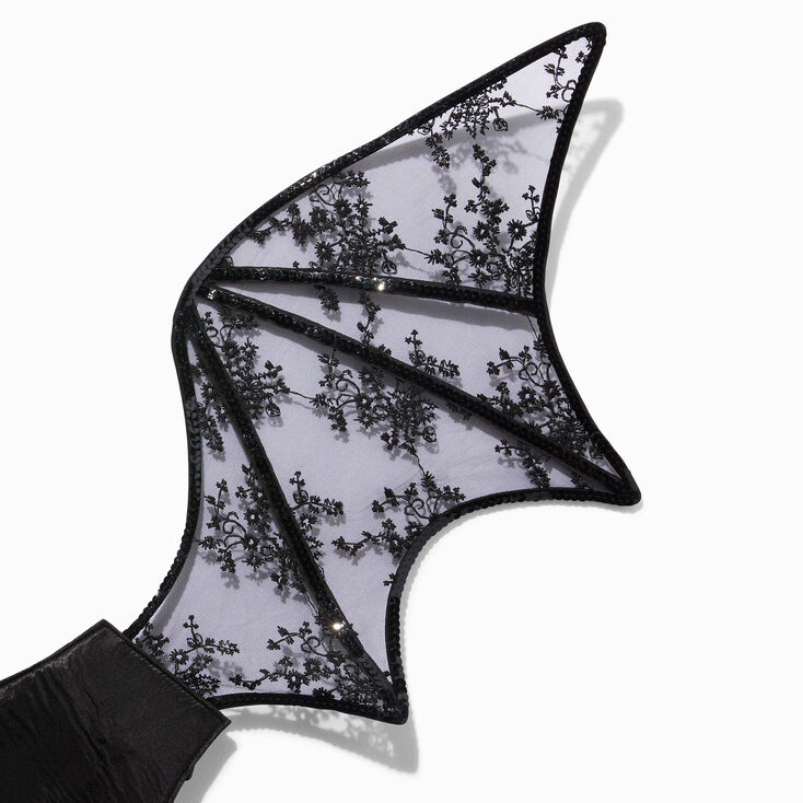 Black Floral Lace Bat Wings,