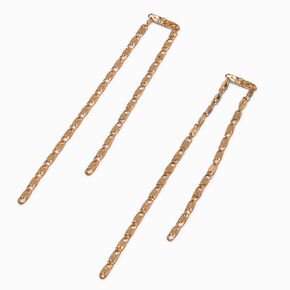 Gold-tone Tinsel Chains 2.5&quot; Drop Earrings,