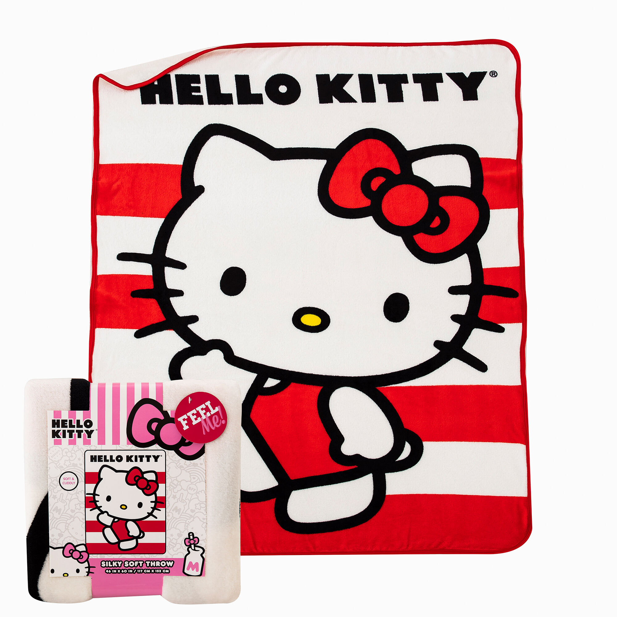 Hello Kitty Waving Stripes Silk Touch Throw ds Icing US