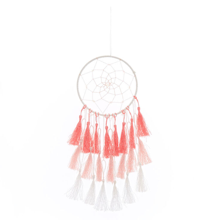 Pink & White Tassel Dreamcatcher,