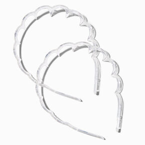 Clear Scalloped Headbands - 2 Pack,