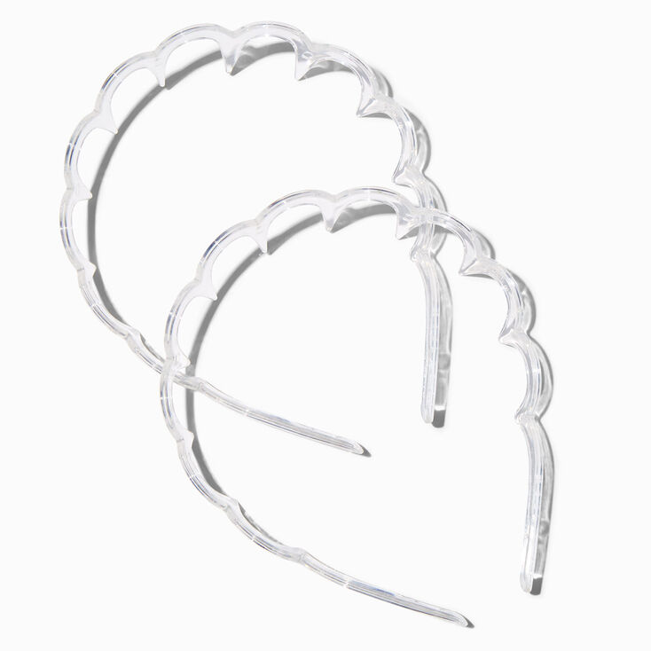 Clear Scalloped Headbands - 2 Pack,
