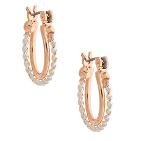 Mixed Metal 15MM Hoop Earrings,
