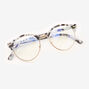 Tortoiseshell Browline Clear Lens Frames - Black,