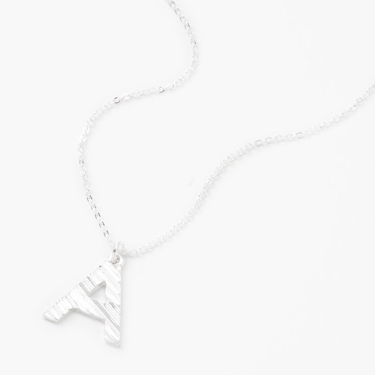 Silver Ridge Initial Pendant Necklace - A,