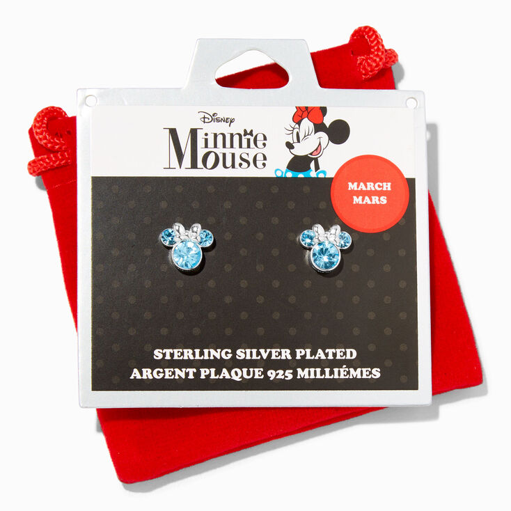 &copy;Disney Minnie Mouse Birthstone Sterling Silver Stud Earrings - March,