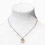 Gold Celestial Disc Pendant Necklace &amp; Huggie Hoop Earrings Set - 2 Pack,