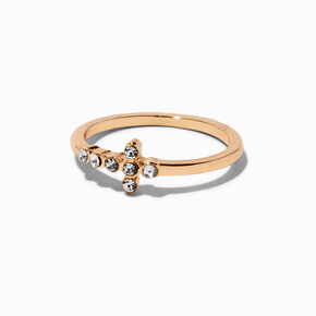 Gold-tone Side Cross Ring,