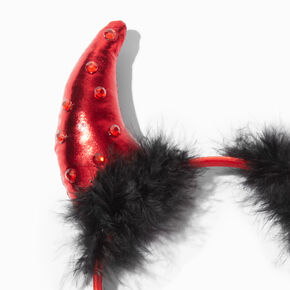 Red Devil Horns Sequin Headband,