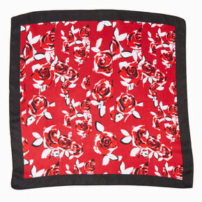 Red Silky Roses Headwrap,