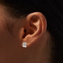 Silver-tone Cubic Zirconia Dangle Stud Earrings,