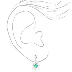 Silver 0.5&quot; Good Vibes Drop Earrings - 3 Pack,