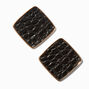 Black Faux Croc Inlay 2&quot; Drop Earrings ,
