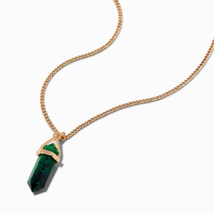 Faux Malachite Mystical Gem Pendant Necklace,