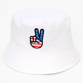 Patriotic Peace Hand Sign Bucket Hat,