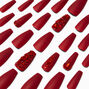 Red Bling Squareletto Vegan Faux Nail Set - 24 Pack,