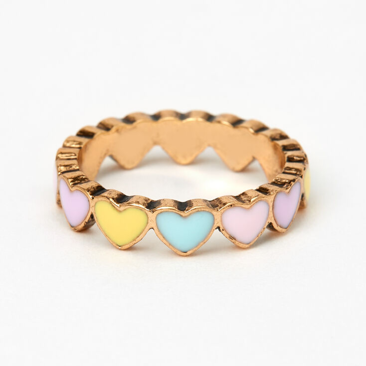 Gold Candy Hearts Ring,