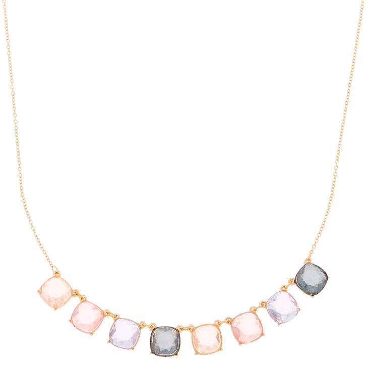 Gold Pastel Shine Statement Necklace,