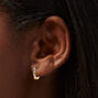 Icing Select 18k Yellow Gold Plated Aqua Baguette Cubic Zirconia 8MM Hoop Earrings,