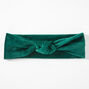 Velvet Knit Knotted Headwrap - Emerald Green,