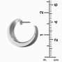 Silver-tone Wide Flat Hoop Earrings,
