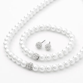 Pearl and Rhinestone Jewelry Set - 3 Pack,
