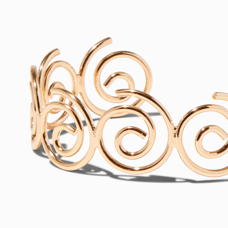 Gold-tone Swirl Cuff Bracelet Set - 2 Pack,