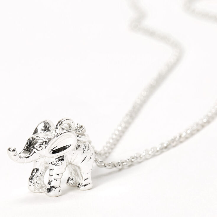 Silver 3d Elephant Pendant Necklace Icing Us