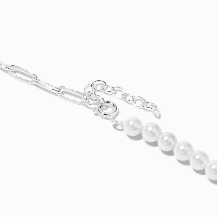 Icing Select Sterling Silver Paperclip &amp; Pearl Necklace,