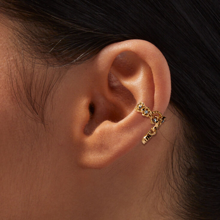 Gold-tone Crystal Ear Cuff,