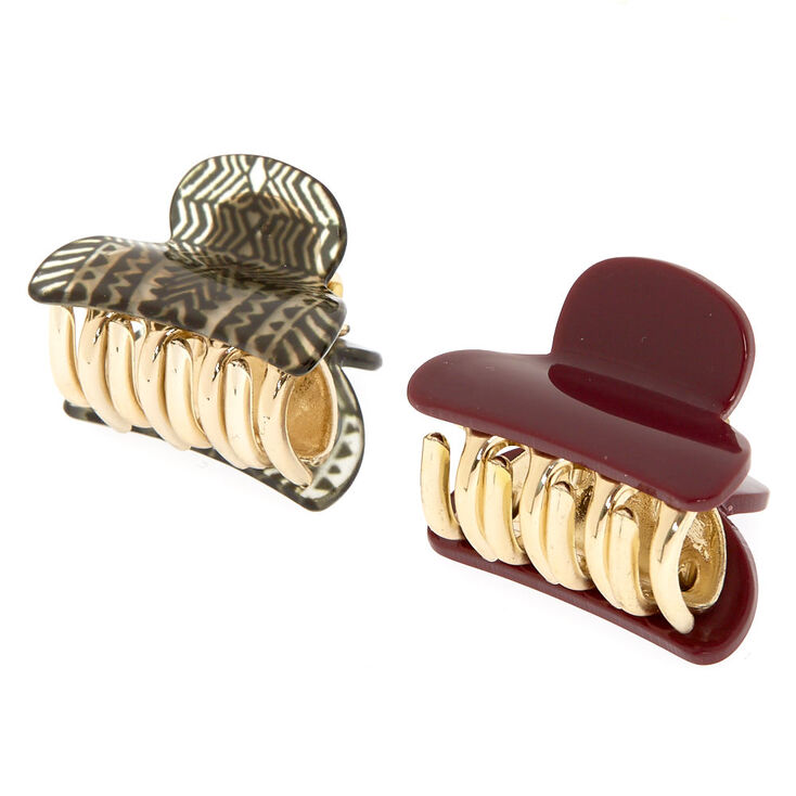 Aztec & Burgundy Hair Claws,