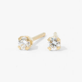 14kt Yellow Gold 0.1 ct tw Laboratory Grown Diamond Studs Ear Piercing Kit with Rapid&trade; After Care Cleanser,