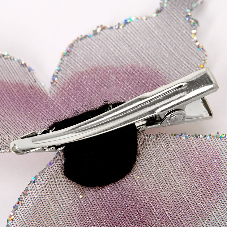 Black &amp; White Glitter Butterfly Hair Clip,