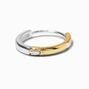 Sterling Silver One 8MM Two-Tone Hoop Earring,