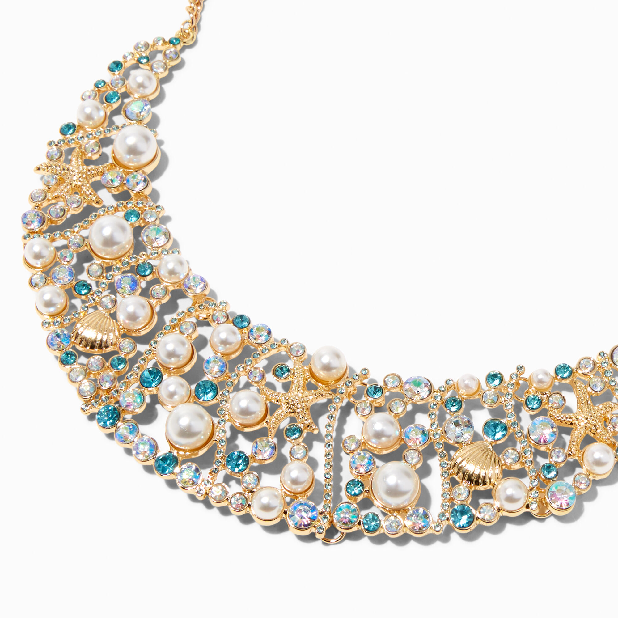 Pearl and clearance crystal statement necklace